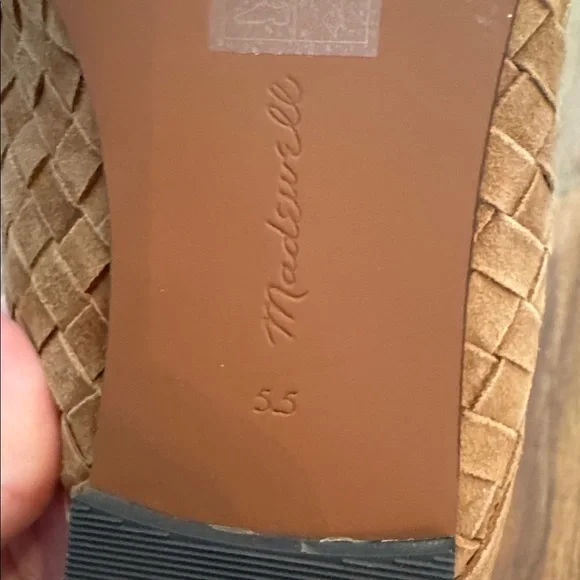 Madewell The Greta Woven Suede Ballet Flat Mule Warm Hickory Size 5.5 - Picture 10 of 10